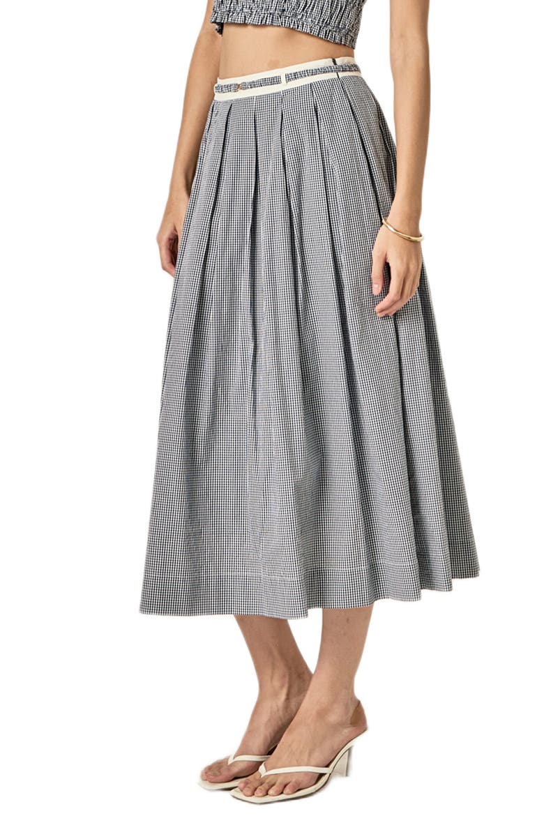 Colorblock Plaid Maxi Skirt, Alternate, color, BLUE