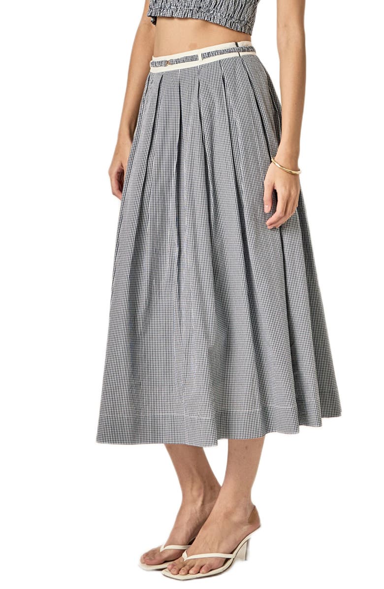English Factory Colorblock Plaid Maxi Skirt, Alternate, color, Blue
