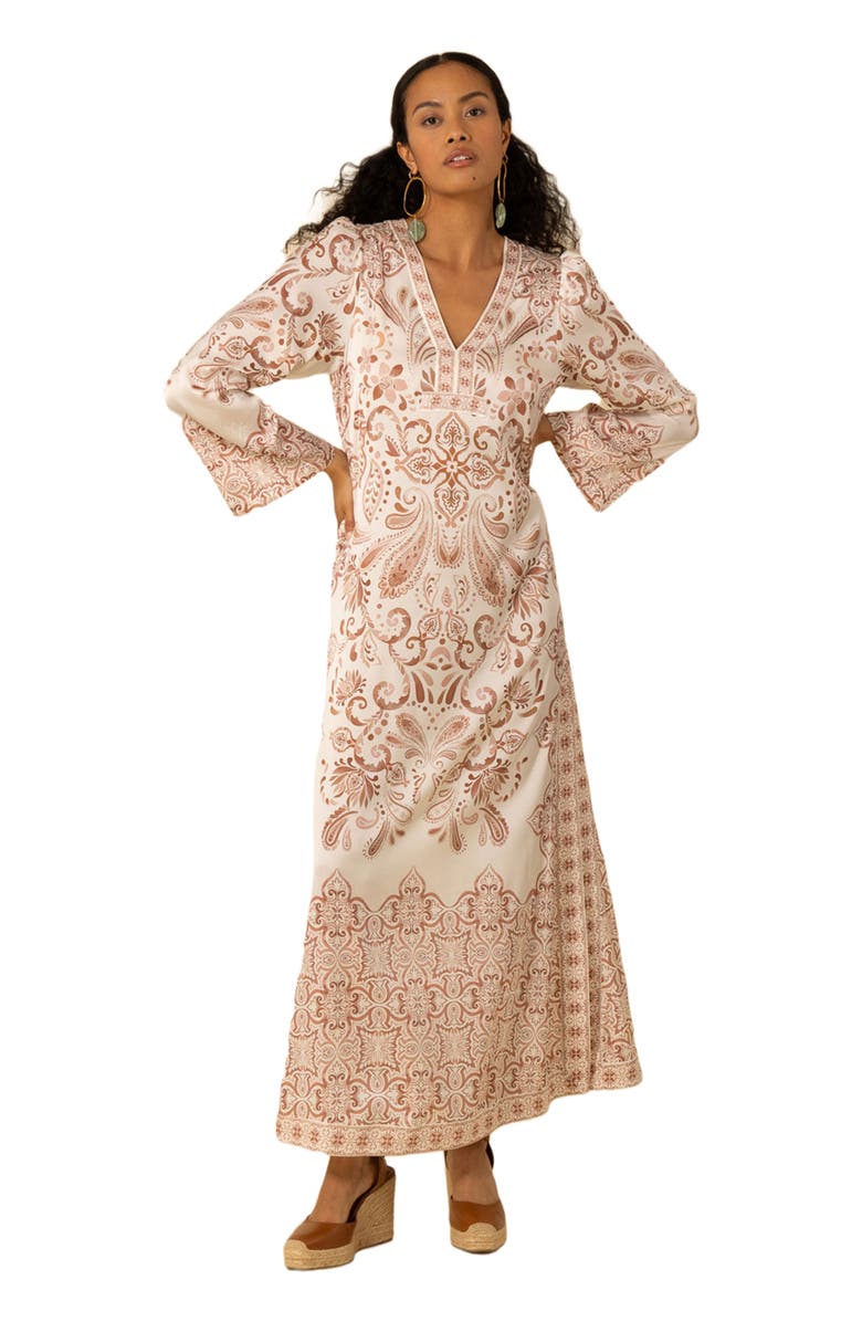 Halebob Nalani Charmeuse Caftan Dress, Main, color, 