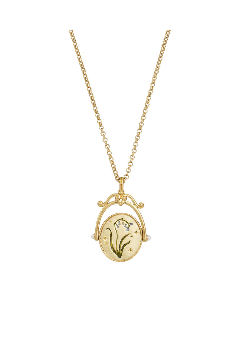 B Initial Bluebell Gold Spinner Chain Necklace, Alternate, color, Gold
