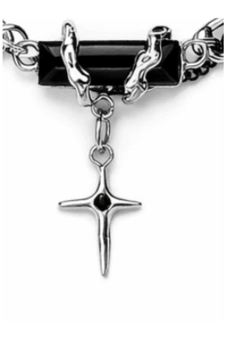 Cross Pendant Chain Necklace, Alternate, color, SILVER