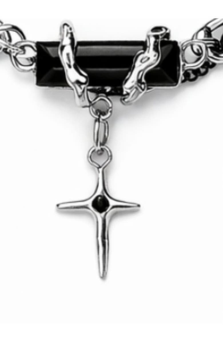 REBL Cross Pendant Chain Necklace, Alternate, color, 