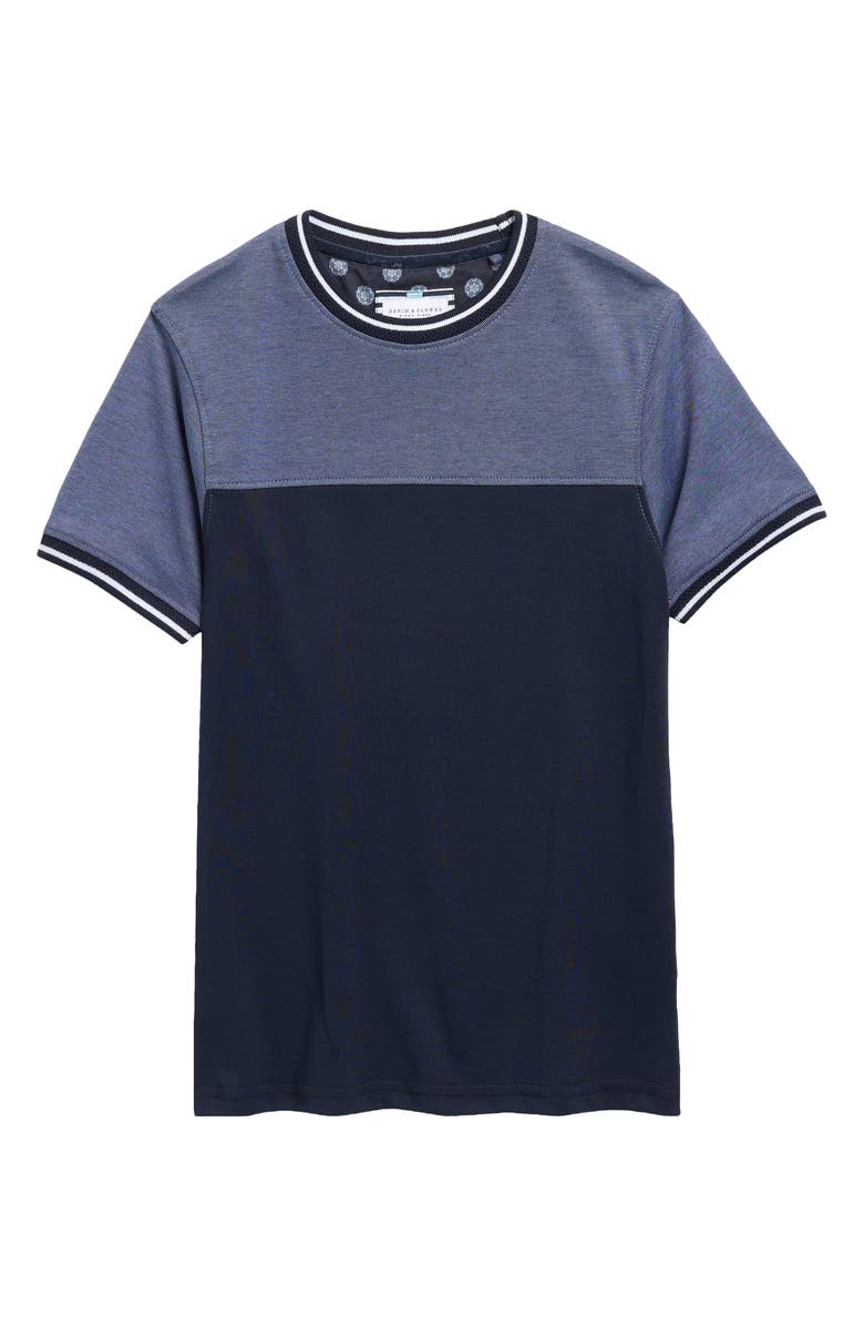 DENIM AND FLOWER Kids' Colorblock T-Shirt, Main, color, Navy