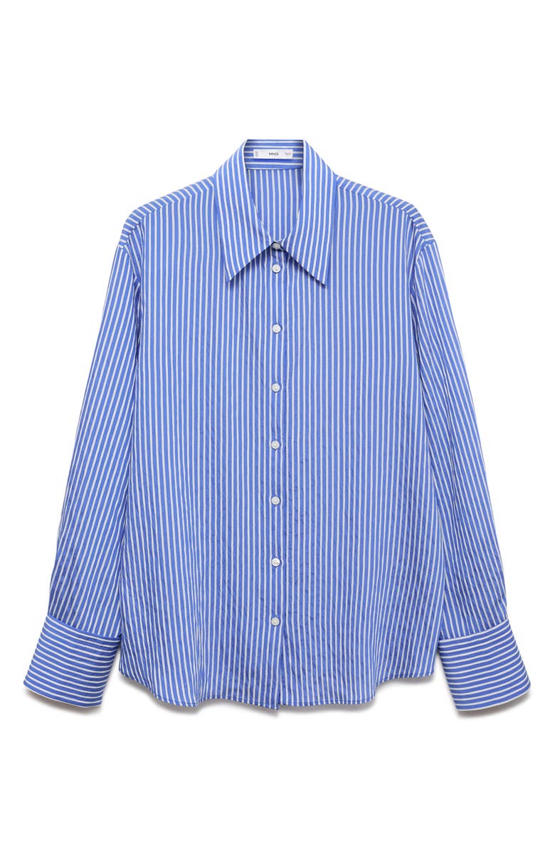 MANGO Stripe Straight Button-Up Shirt, Alternate, color, 