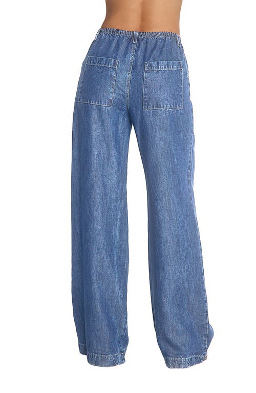 Bella Dahl Drawstring Wide Leg Tencel™ Jeans In Blue