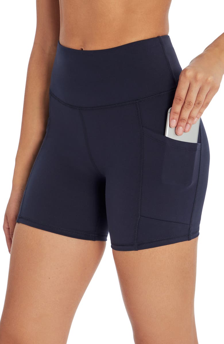 MARIKA Linnette High Waist Control Shorts, Alternate, color, Midnight Blue