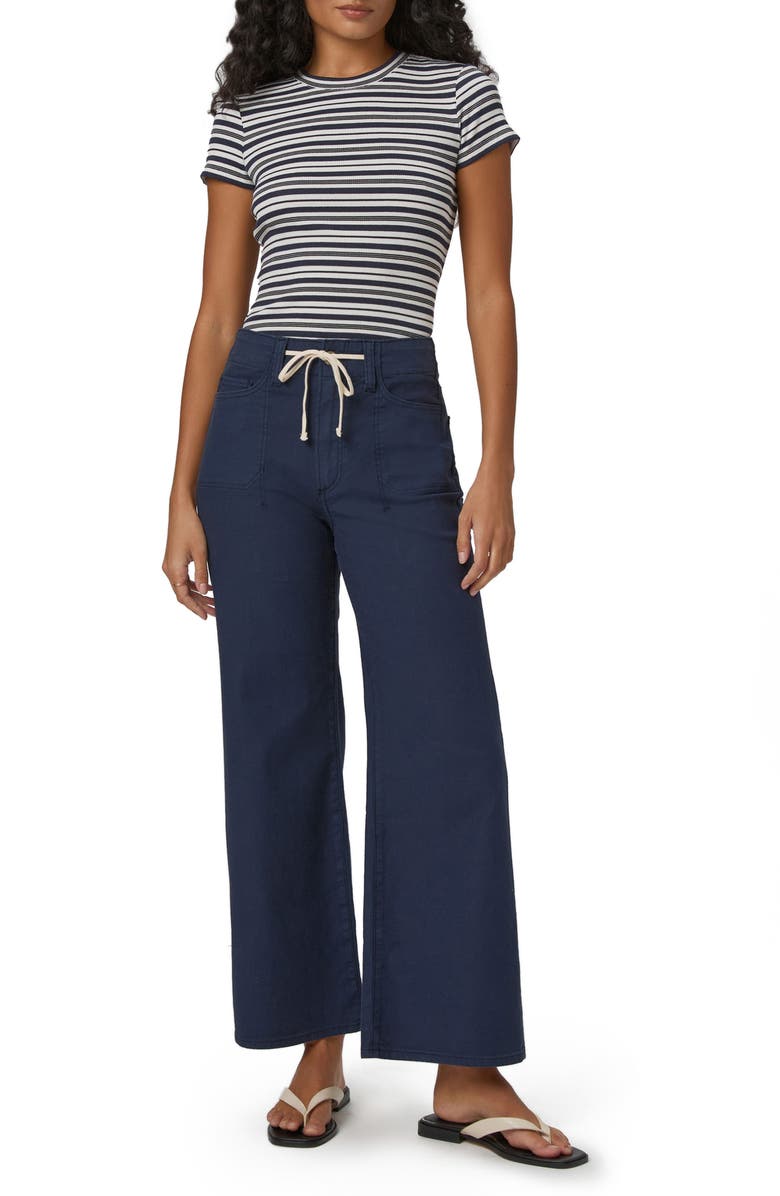 PAIGE Ari Drawstring Wide Leg Pants, Alternate, color, Vintage Navy Seascape
