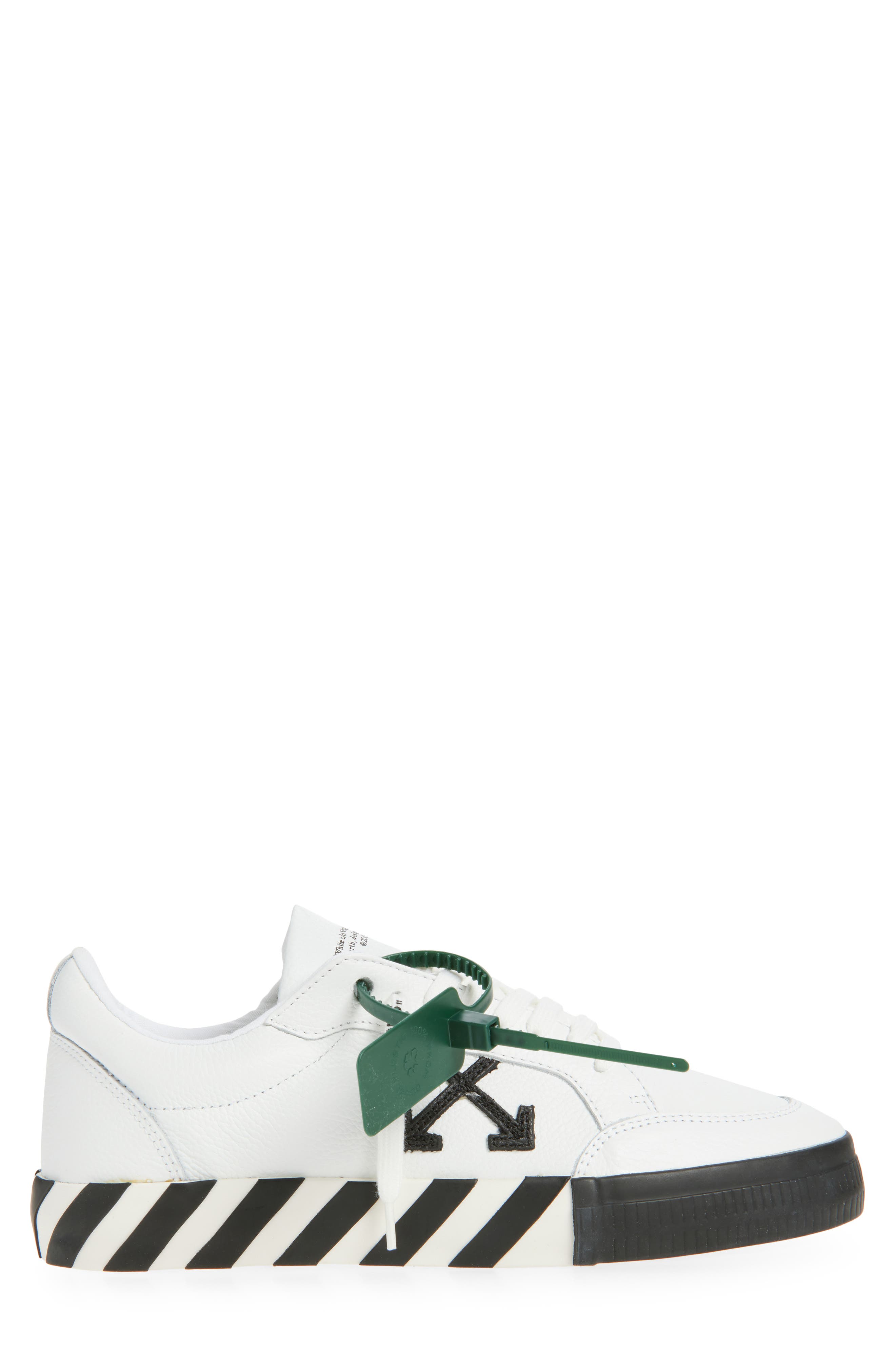 Low Vulcanized Leather Sneaker, Alternate, color, BLACK/ WHITE LEATHER