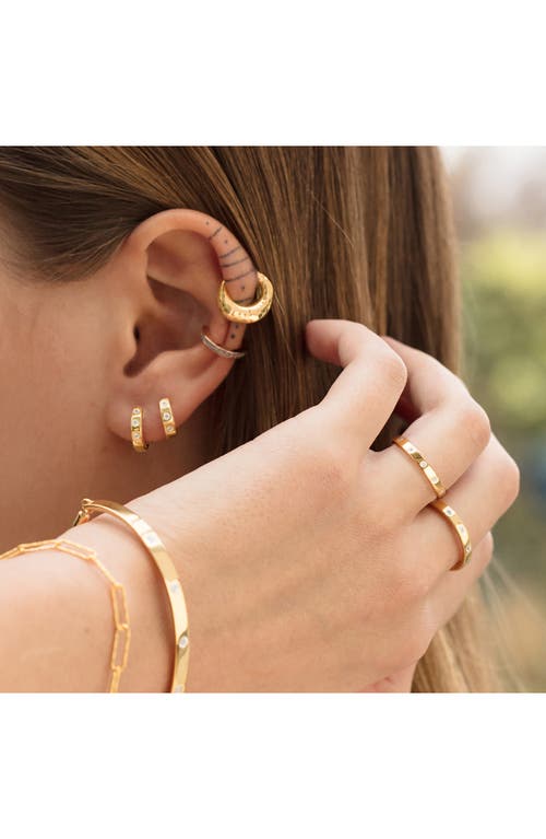 Monica Vinader Fiji Diamond Huggie Hoop Earrings In Yellow Gold