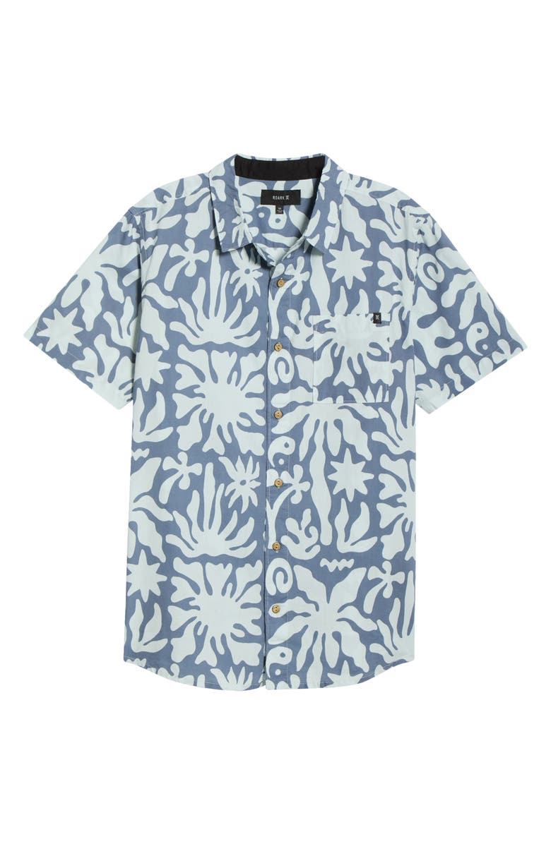 Roark Journey Floral Short Sleeve Button-Up Shirt, Alternate, color, Neptune