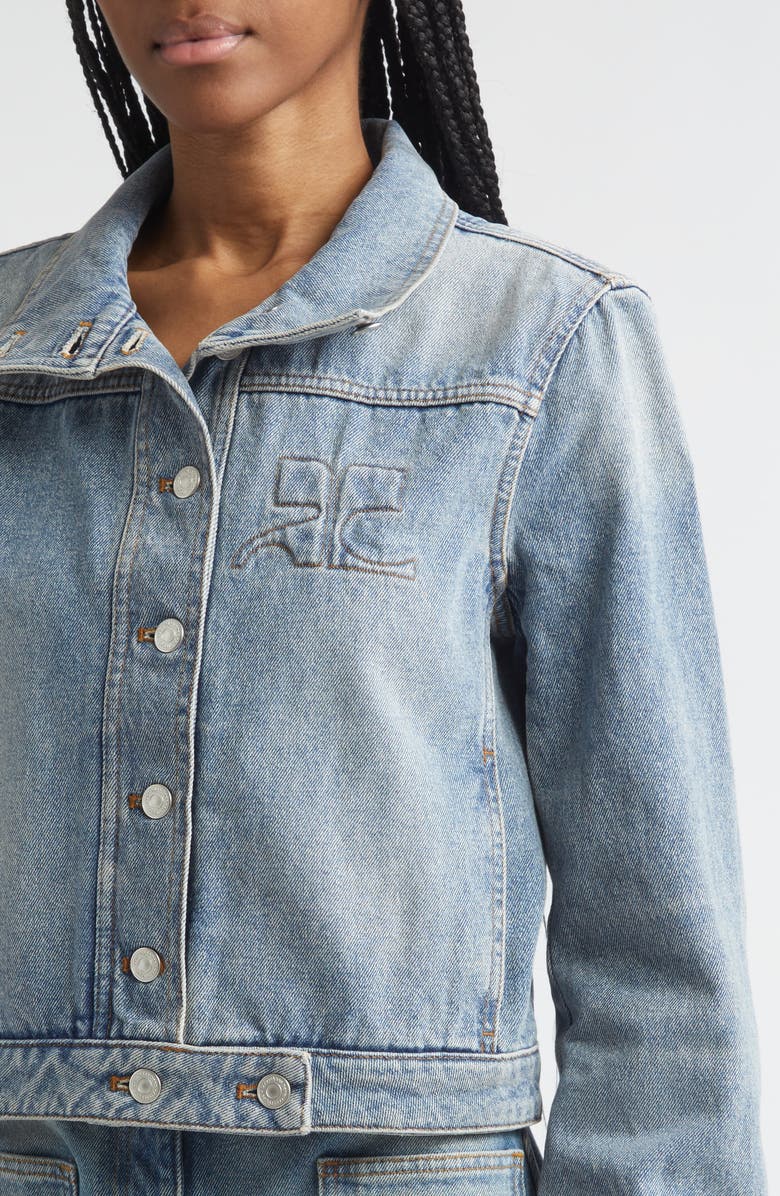 Courrèges Reedition Denim Jacket, Alternate, color, Denim Bleu Delave