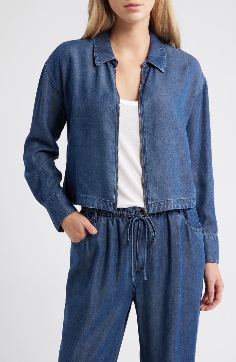 Cloth & Stone Zip Front Shacket, Main, color, Horizon Wash