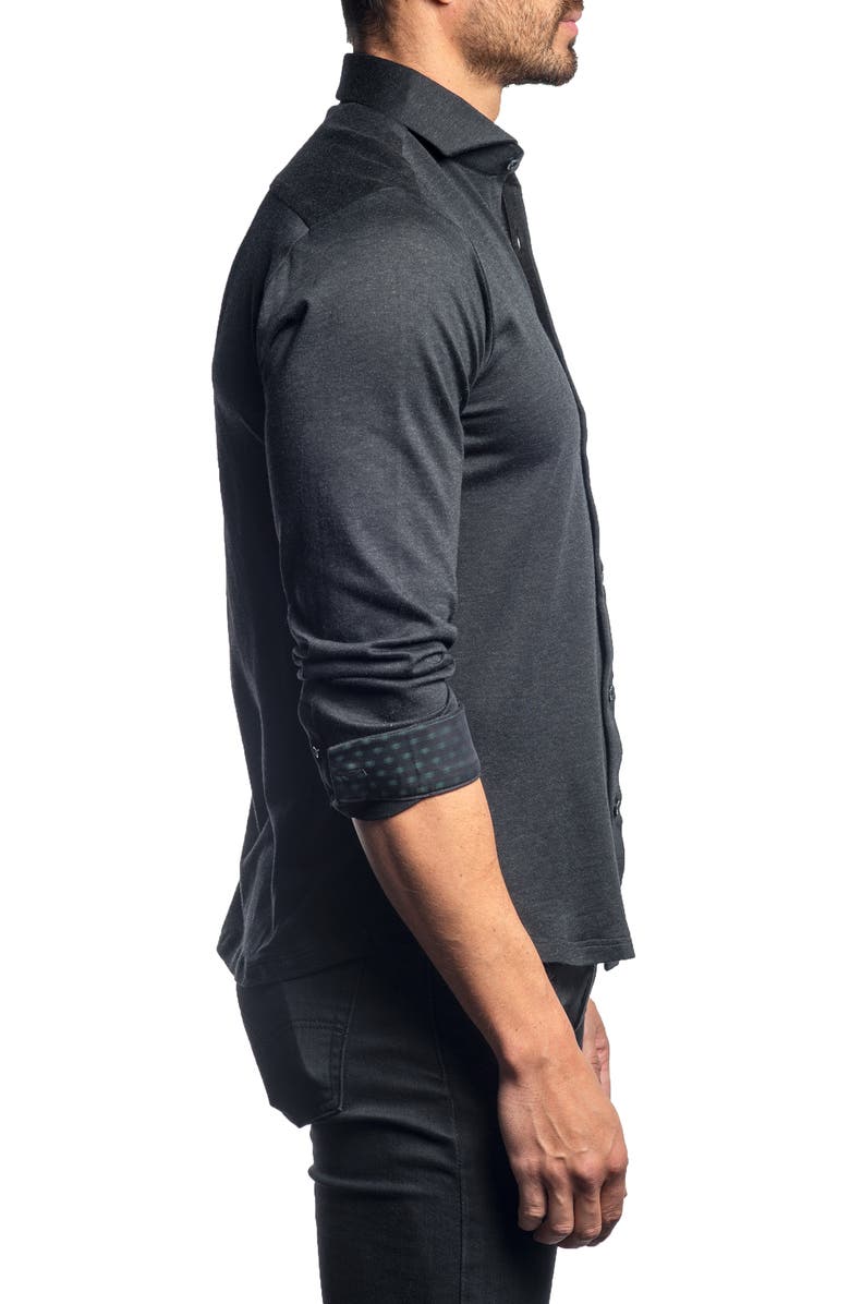 Jared Lang Slim Fit Button-Up Knit Sport Shirt, Alternate, color,