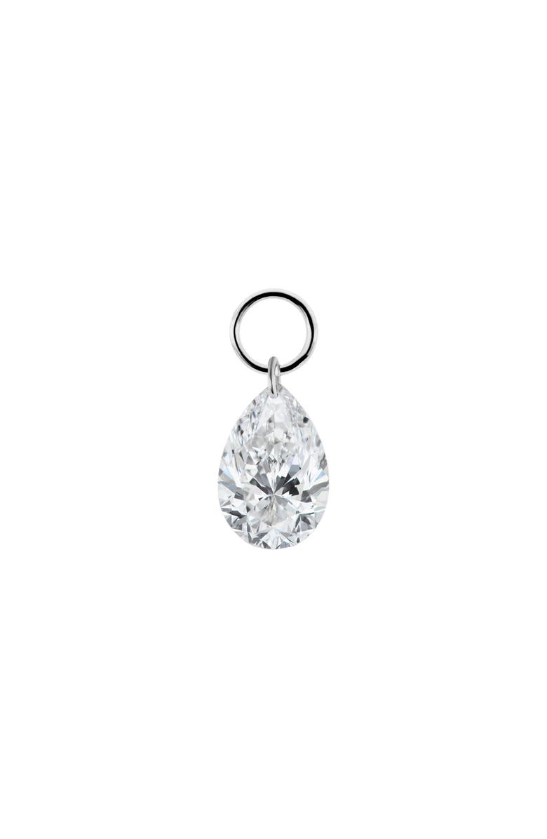 MARIA TASH Pear Diamond Floating Charm, Main, color, White Gold