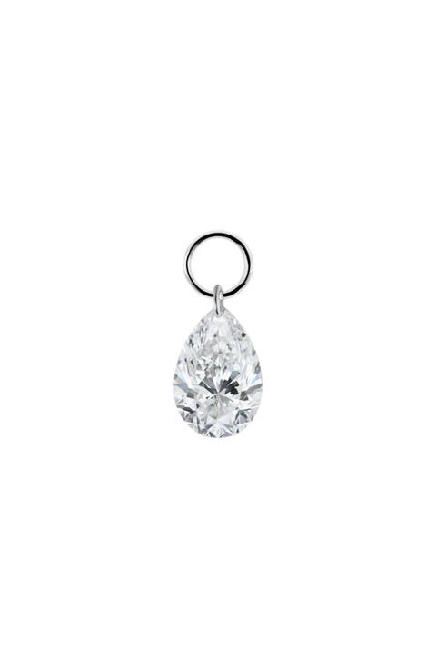 Pear Diamond Floating Charm