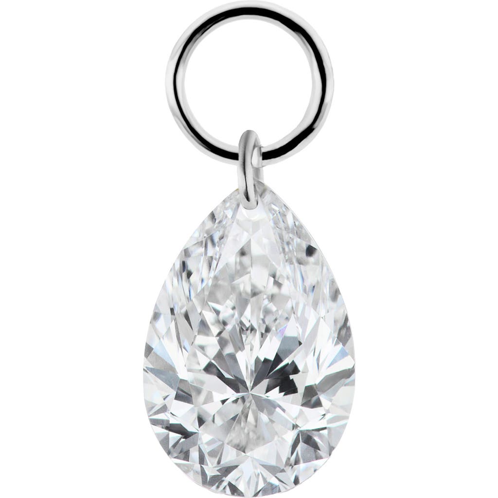 Maria Tash Pear Diamond Floating Charm In White Gold