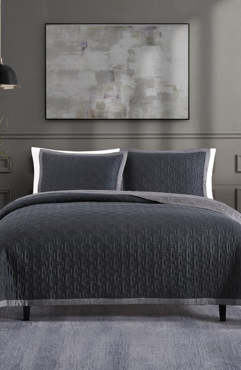 Bebejan Reversible Textured Cotton Sateen Coverlet Set, Alternate, color,