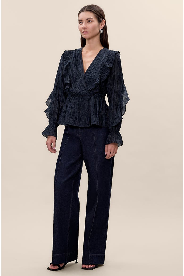 Olivia Ruffle Blouse, Alternate, color, Graphite