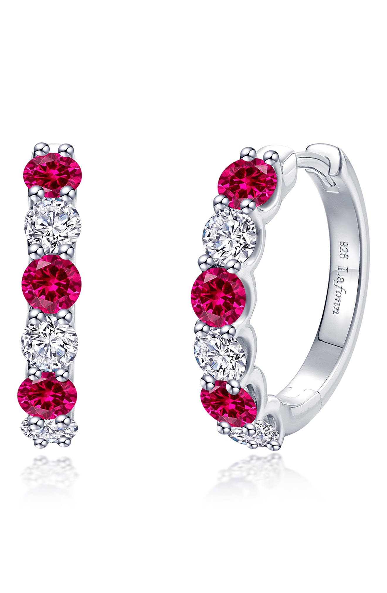 Josie Lab Grown Ruby Hoop Earrings