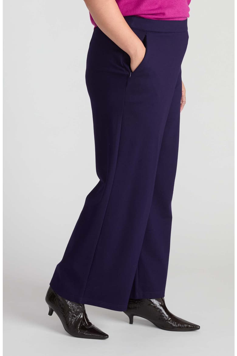 Stephanie Wide Leg Ponte Pants, Alternate, color, SUPERNOVA BLUE