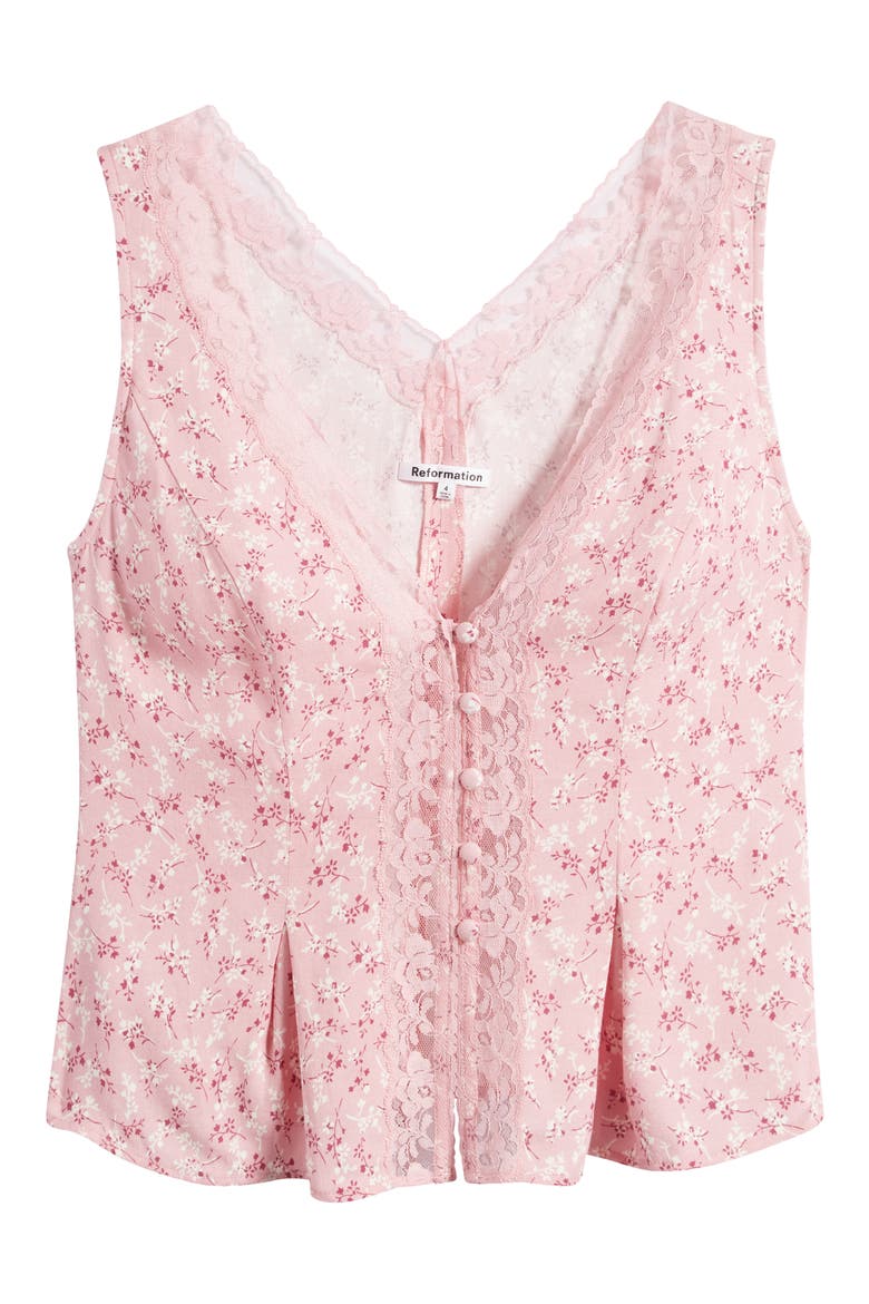 Cristina Floral Sleeveless Blouse, Alternate, color, BABYS BREATH