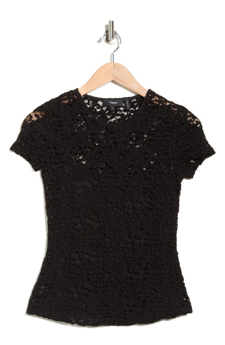 Theory Stretch Lace Top, Alternate, color, Black