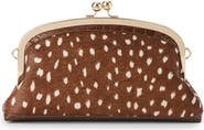 Brahmin Cinnamon Wilds Christine Embossed Genuine Calf Hair Clutch