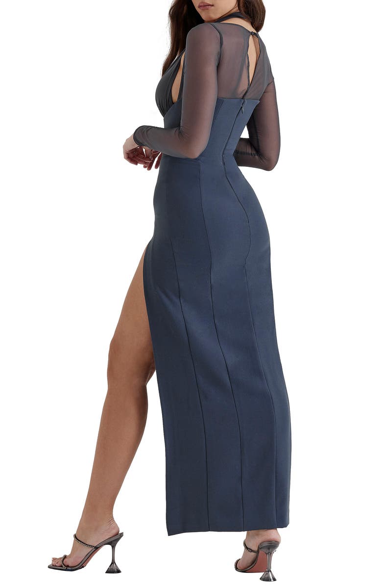 HOUSE OF CB Evangelina Plunge Long Sleeve Cocktail Dress, Alternate, color, 