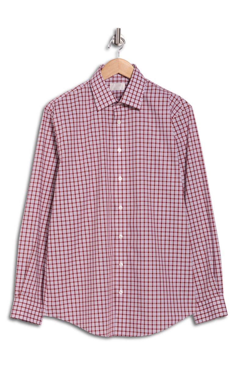 NORDSTROM RACK Plaid Silk Dress Shirt, Alternate, color, Red Soto Plaid
