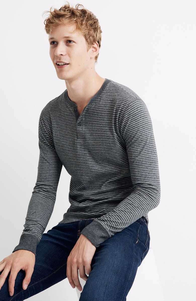 Madewell Doubledown Stripe Henley, Alternate, color, 