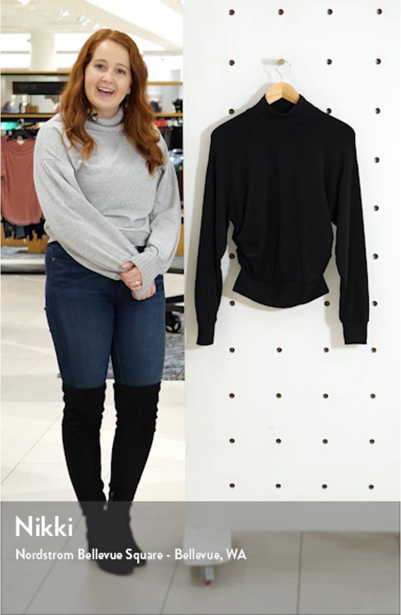 Mock Neck Fleece Sweatshirt, sales video thumbnail