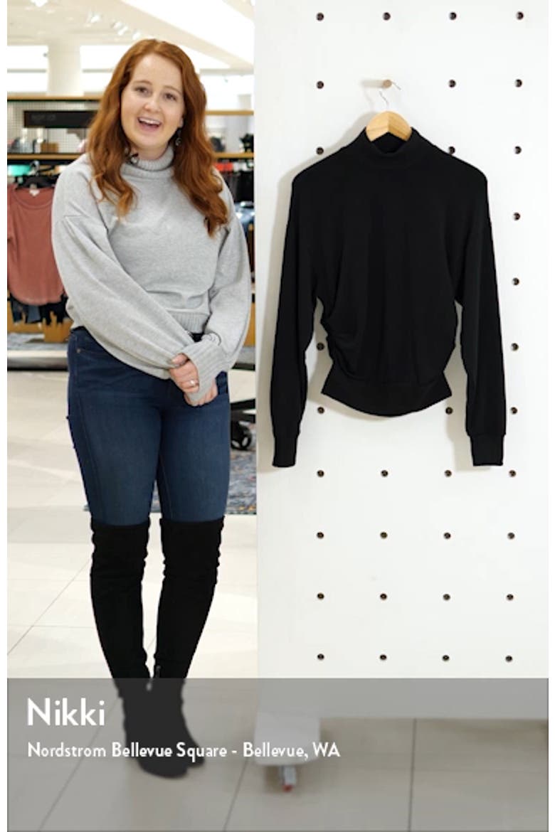 Mock Neck Fleece Sweatshirt video