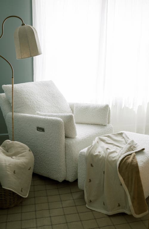 Oilo Organic Cotton Cuddle Blanket In Eggshell