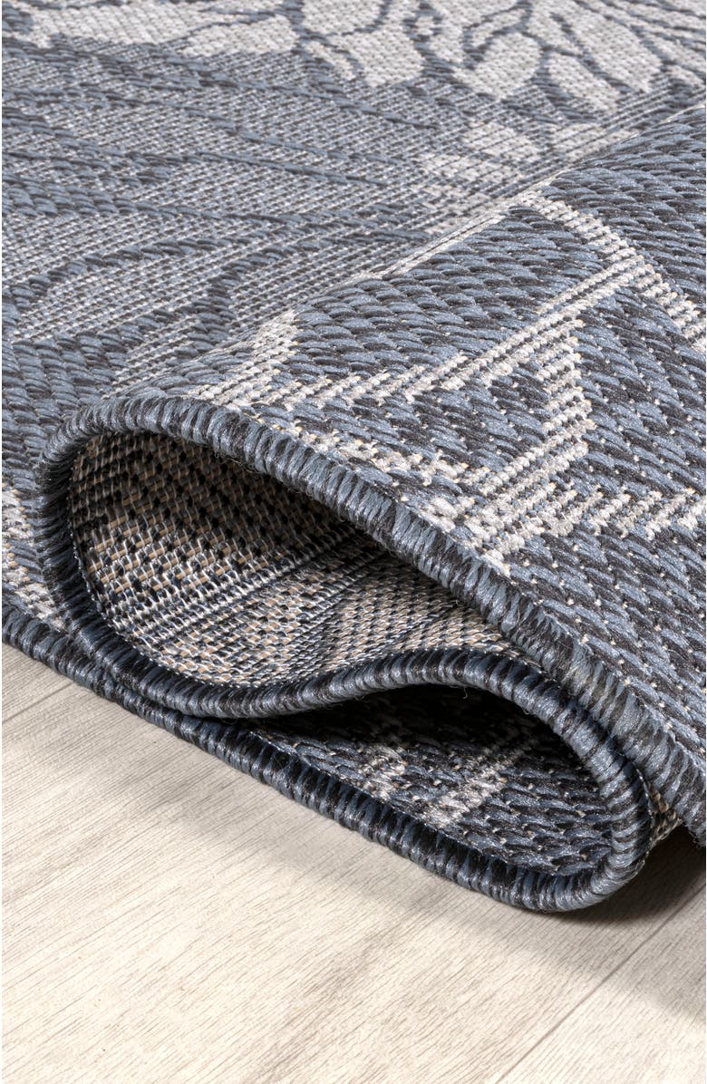 JONATHAN Y Bahamas Modern All-Over Floral Indoor/Outdoor Area Rug, Alternate, color, Navy/Gray