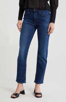 MOTHER Rider Mid Rise Flood Ankle Straight Leg Jeans