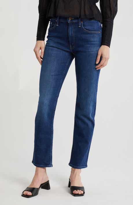 MOTHER Rider Mid Rise Flood Ankle Straight Leg Jeans
