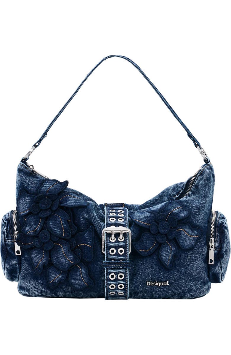 Desigual Denim Shoulder Bag, Main, color, Dark Blue