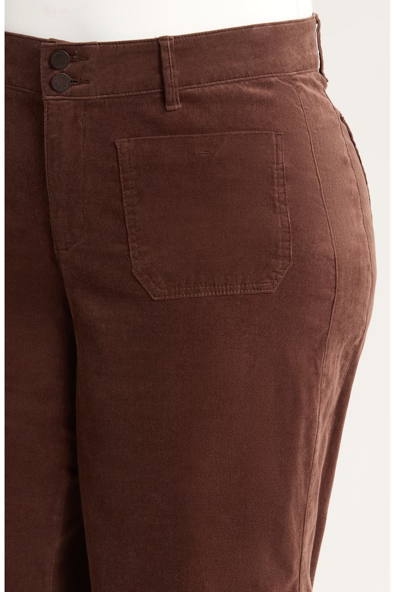 Emma Patch Pocket High Waist Wide Leg Corduroy Pants, Alternate, color, COLD BREW
