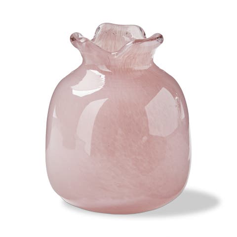 Cozy Mini Bud Vase Glass Pink 3.5 x 3.5 x 4.5 in