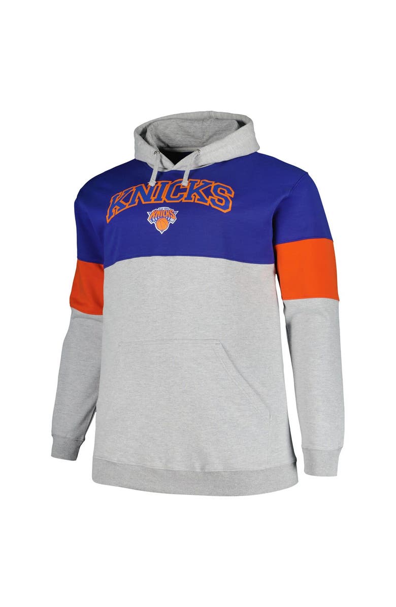 FANATICS Men's Fanatics Branded Blue/Orange New York Knicks Big & Tall Pullover Hoodie, Alternate, color, 