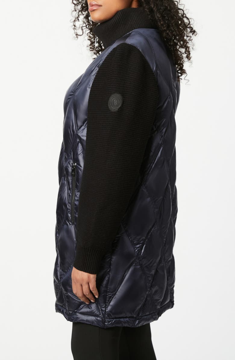 Bernardo Rib Knit Sleeve Quilted Jacket, Alternate, color, 