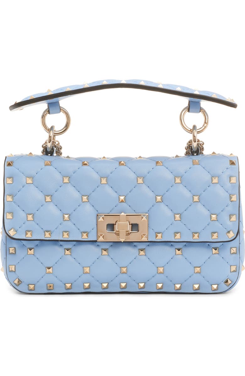 Valentino Garavani Small Rockstud Spike Leather Shoulder Bag, Main, color,