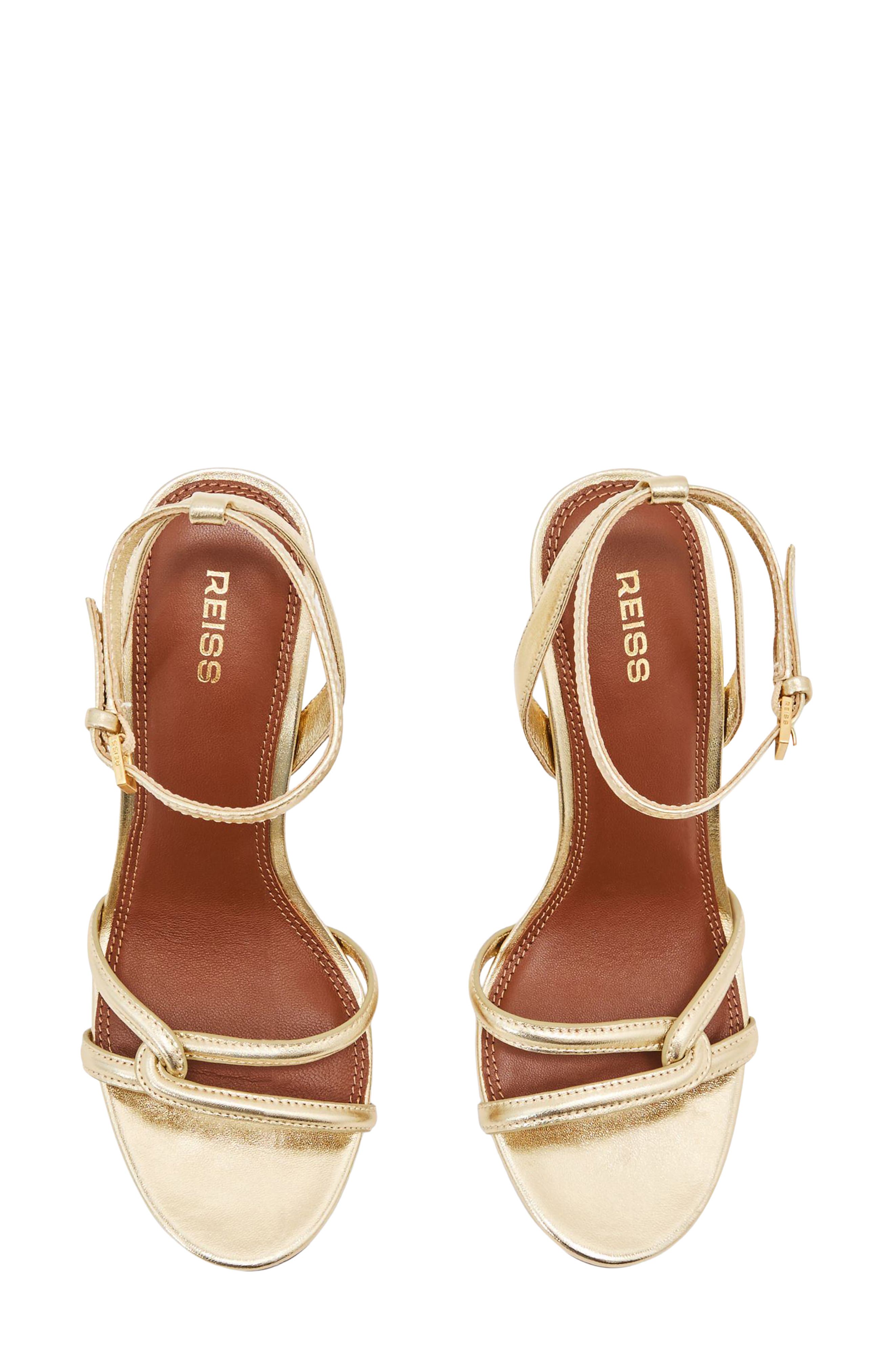 Annabelle Leather Stiletto Sandal, Alternate, color, GOLD