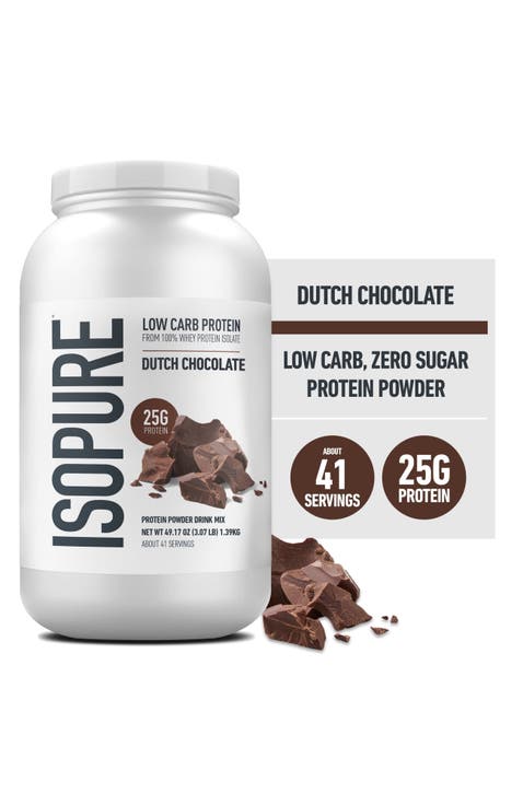 Low Carb Pure Whey Isolate Protein Powder Dutch Chocolate