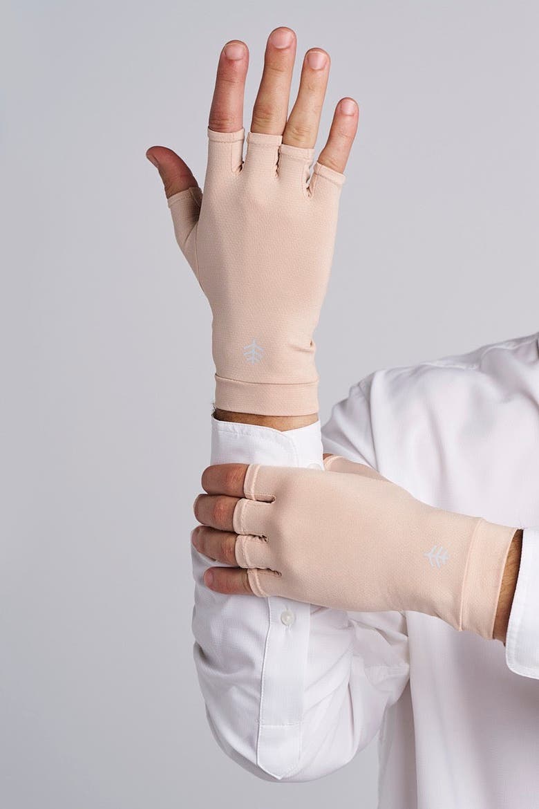 Ouray Fingerless UV Sun Gloves, UPF 50+ Sun Protection, Alternate, color, Beige