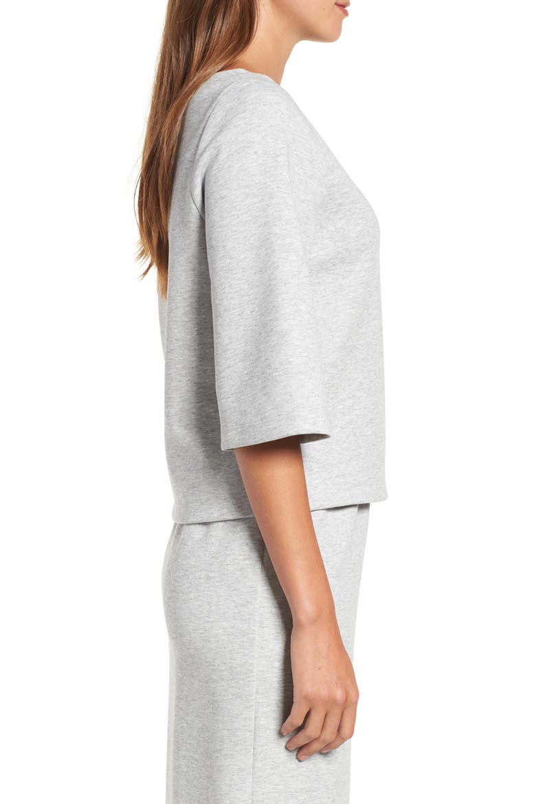 Cotton Blend Boat Neck Top, Alternate, color, GREY HEATHER