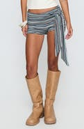 Princess Polly Eldric Stripe Tie Waist Micro Shorts