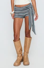 Princess Polly Eldric Stripe Tie Waist Micro Shorts