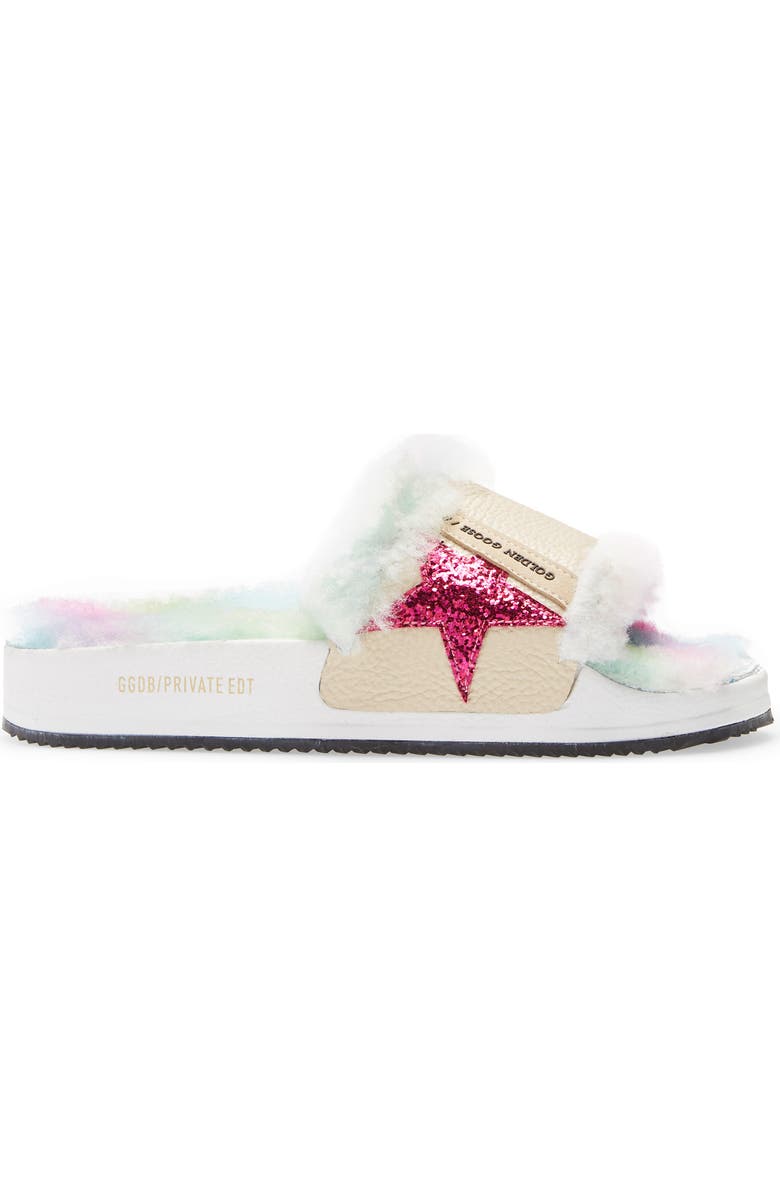 Golden Goose Poolstar Genuine Shearling Slide Sandal, Alternate, color,