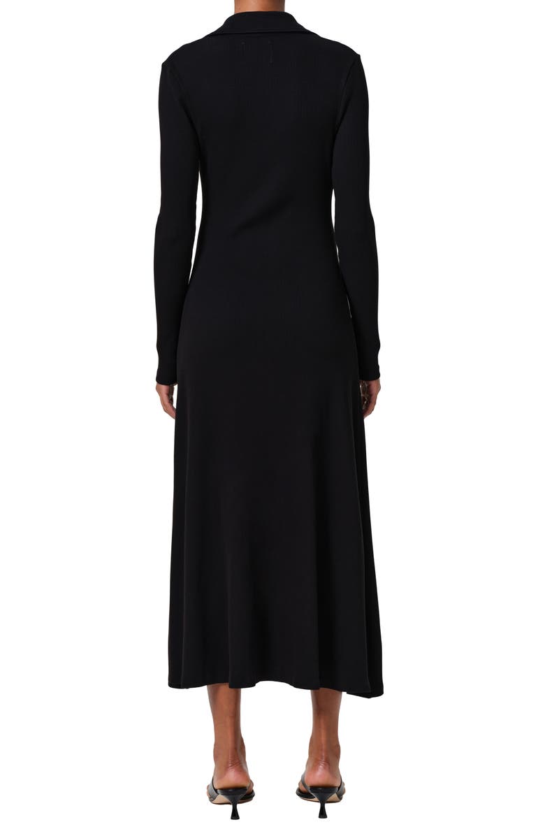 Citizens of Humanity Gila Long Sleeve Rib Polo Shirtdress, Alternate, color, Black